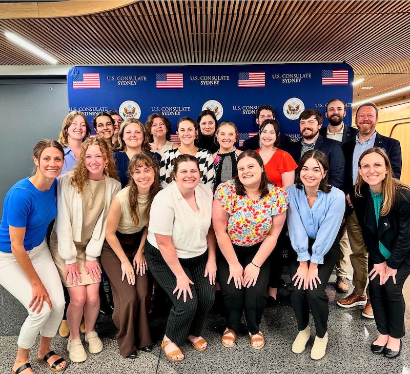 Lilijana Chufo and class at U.S. Consulate Sydney