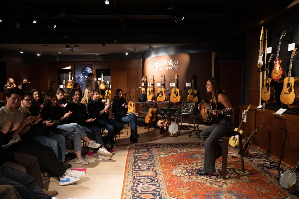 Student performing for Ed Sheeran
