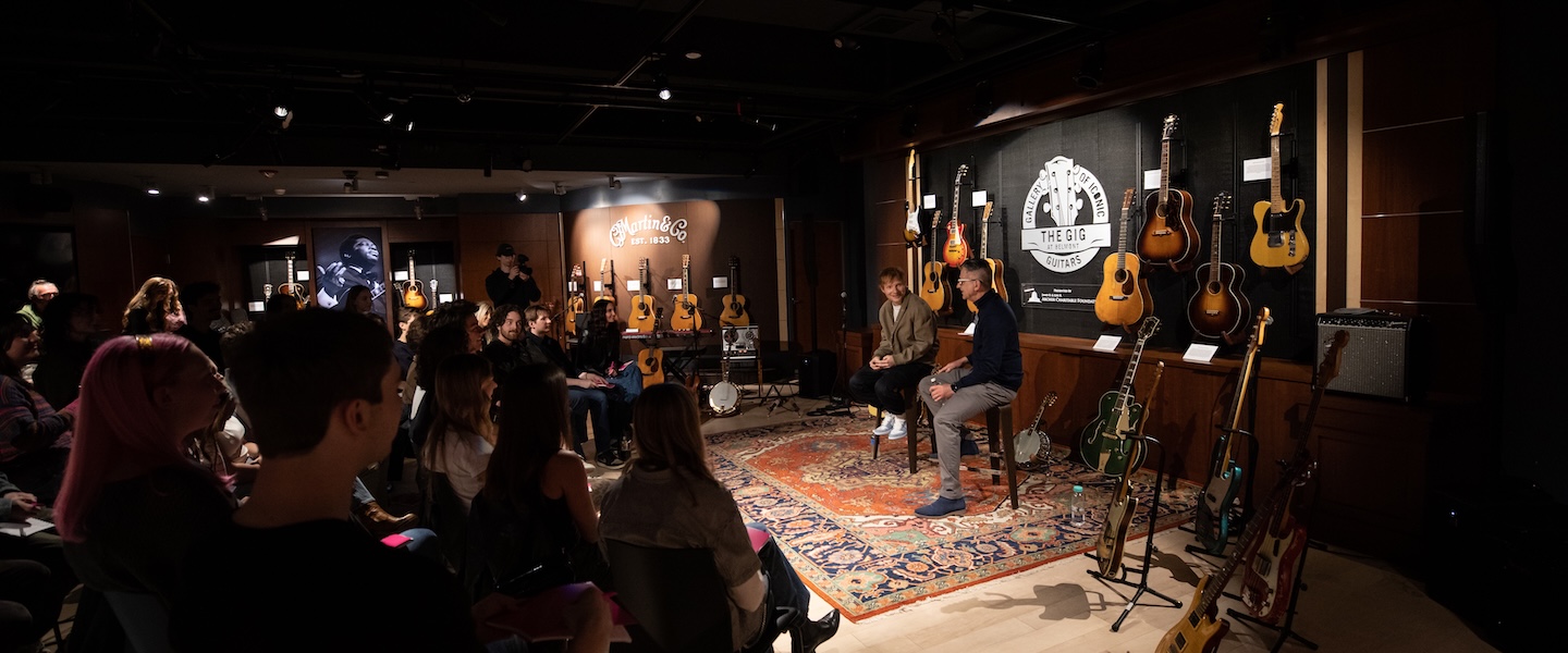 Ed Sheeran with songwriting students