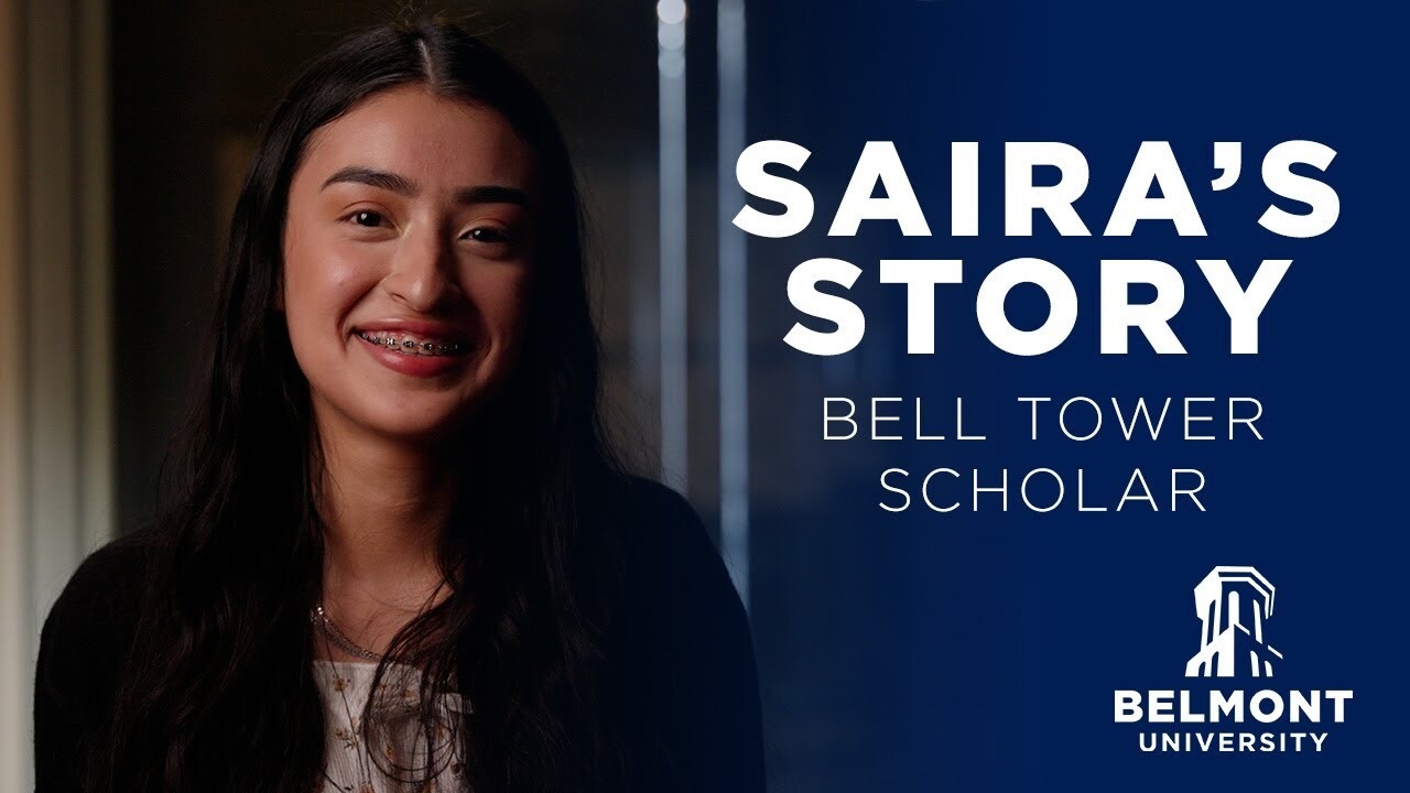 Saira Aguilar, a sophomore nursing major, talks about her Belmont story as a scholarship recipient.