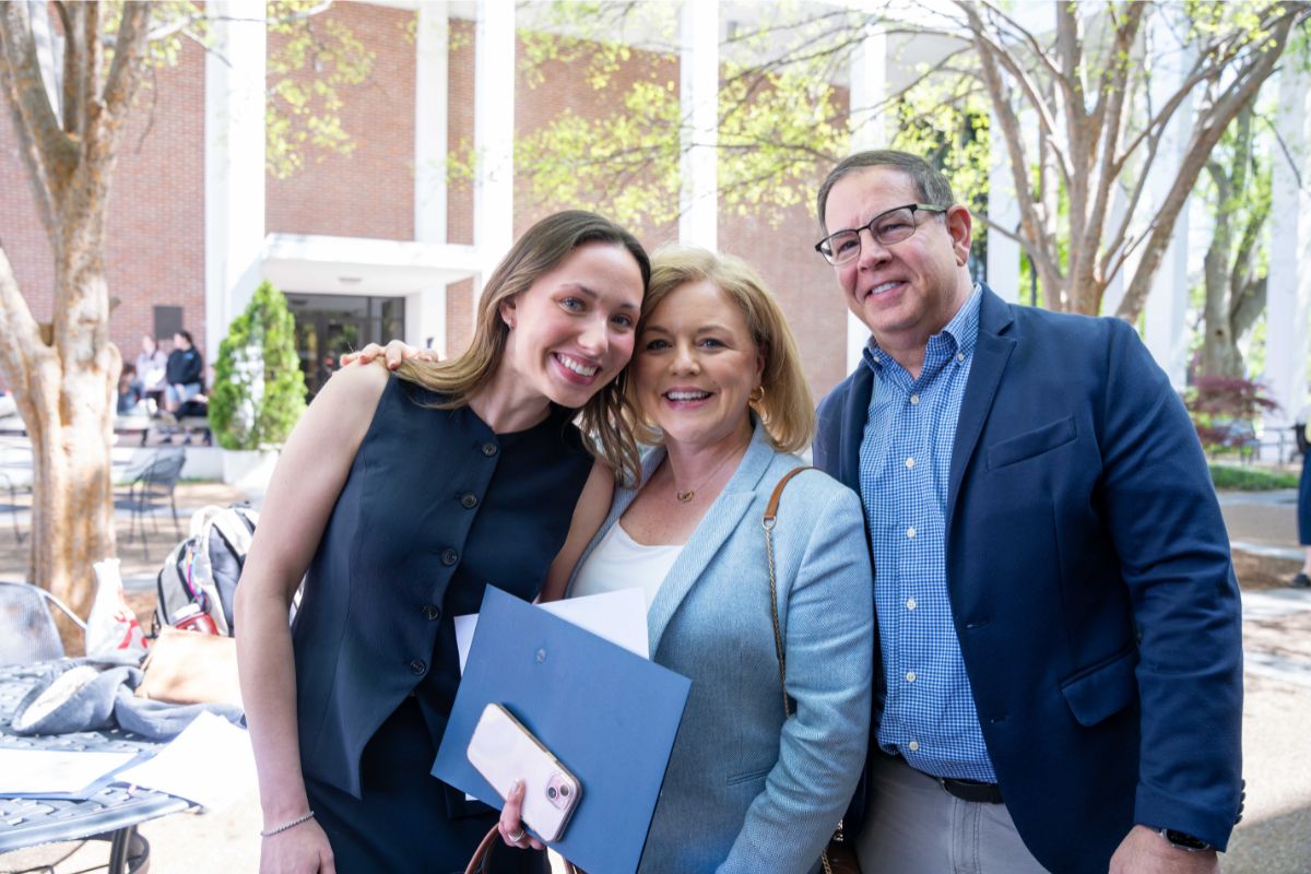 Student celebrates Scholarship and Awards Day with family