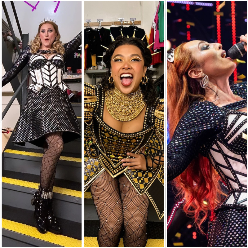 Belmont alumnae collage in their SIX costumes