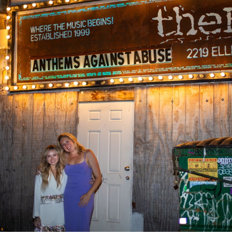Brittany Bishop and Daisy Sellas outside The End