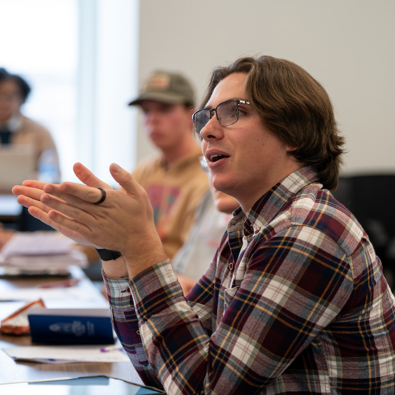 Student speaking in class