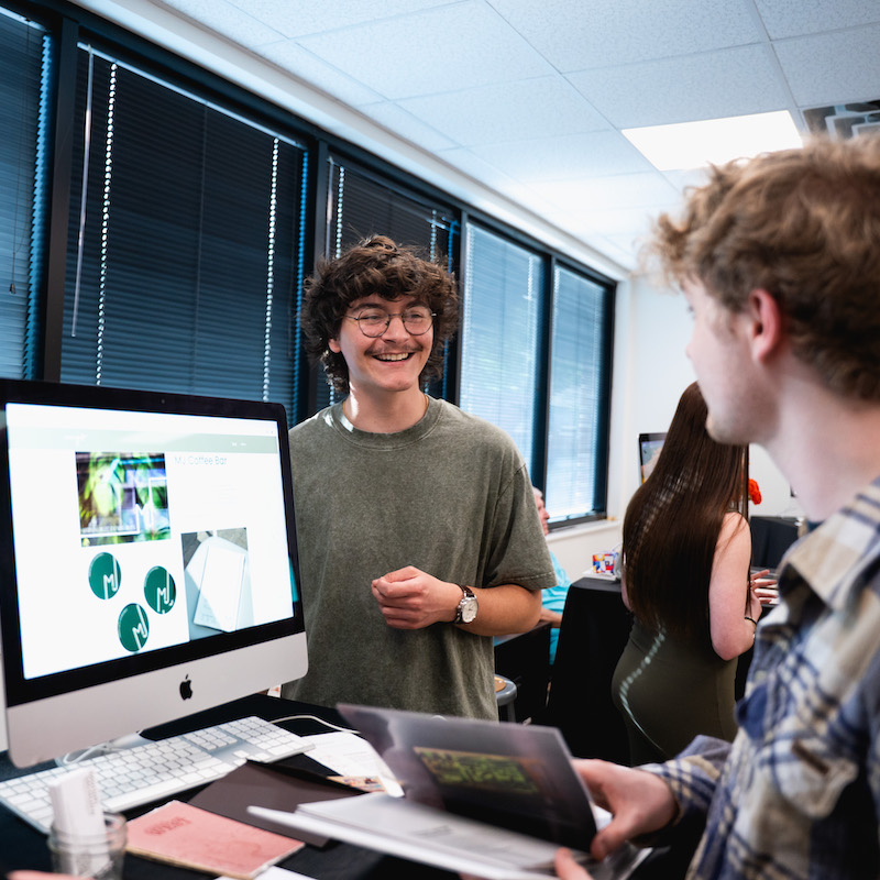 Design student showcasing work