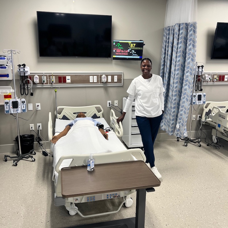 Khadijah Faison in simulation lab