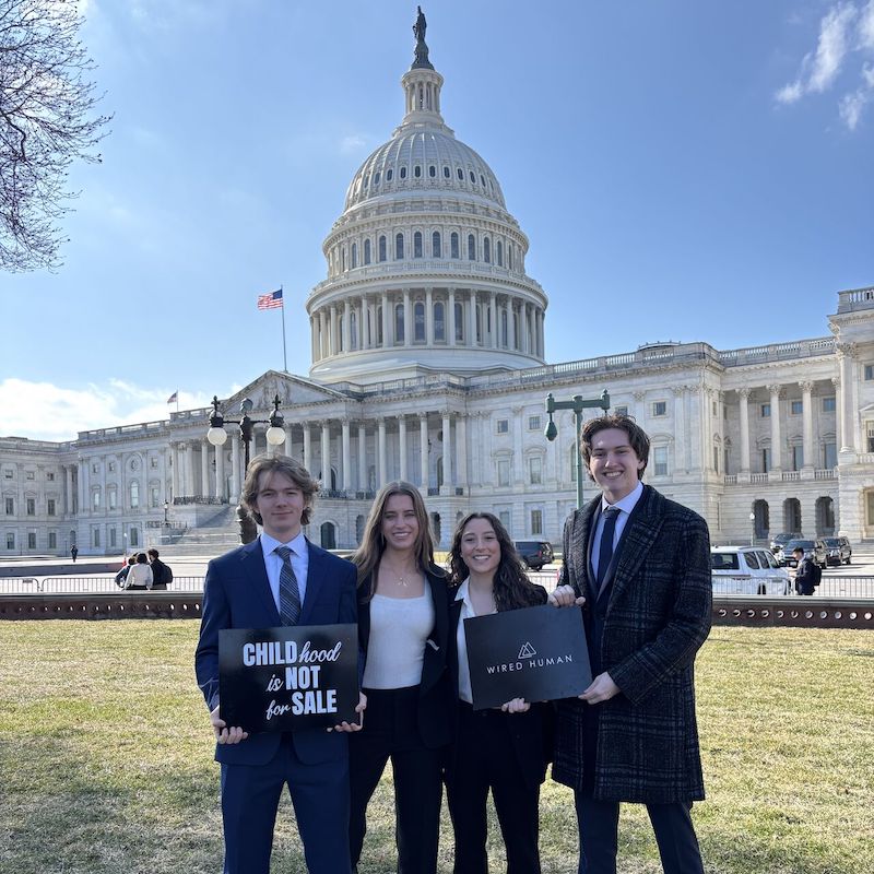 Belmont student in front of U.S. Capitol