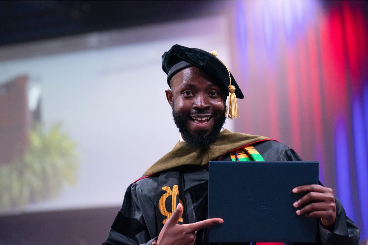 Belmont student at graduation