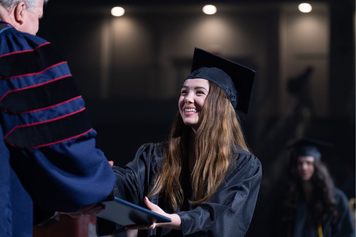 Belmont student at graduation