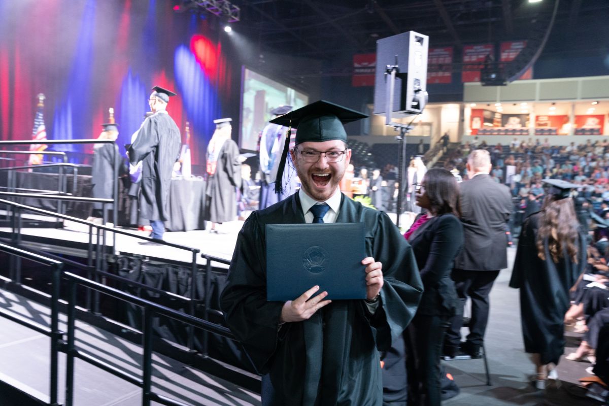 Belmont student at graduation