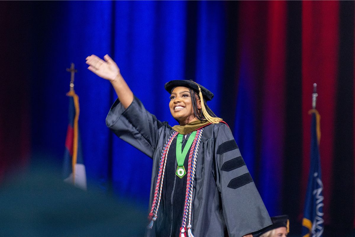 Belmont student at graduation
