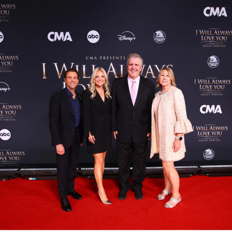 Jeff Conyers (President & Vice Chair, The Dollywood Foundation), Brittany Schaffer (Incoming CEO, CMA), Dr. Greg Jones (President, Belmont University) and Sarah Trahern (CEO, CMA) 