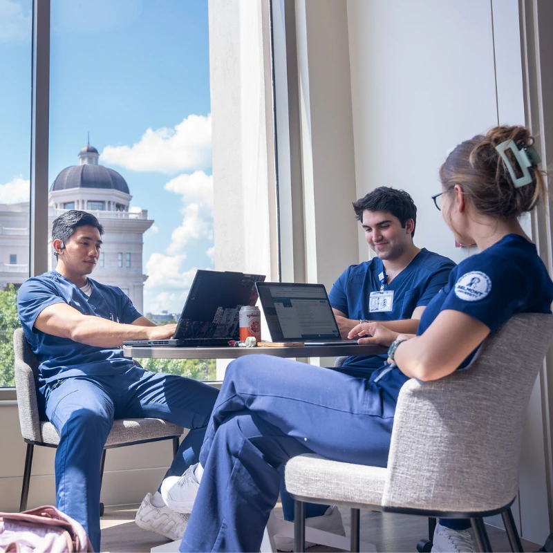 Students studying
