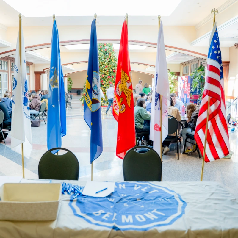 flags displaying each branch of the armed forces