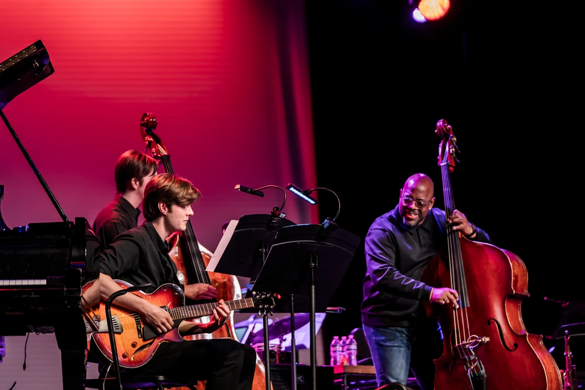 McBride and students playing