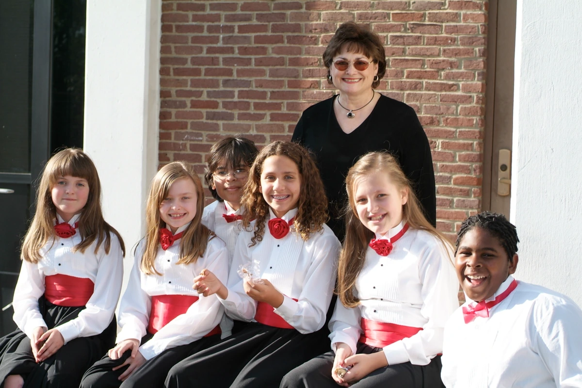 Children choristers and director
