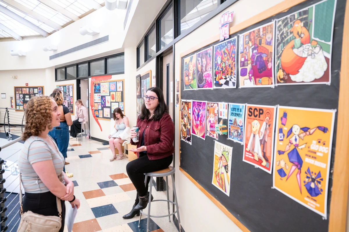 Student presents artwork at SPARK