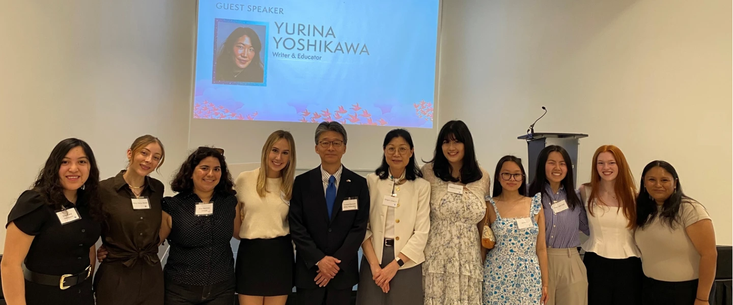 Asian Studies students smiling in a group at the conference