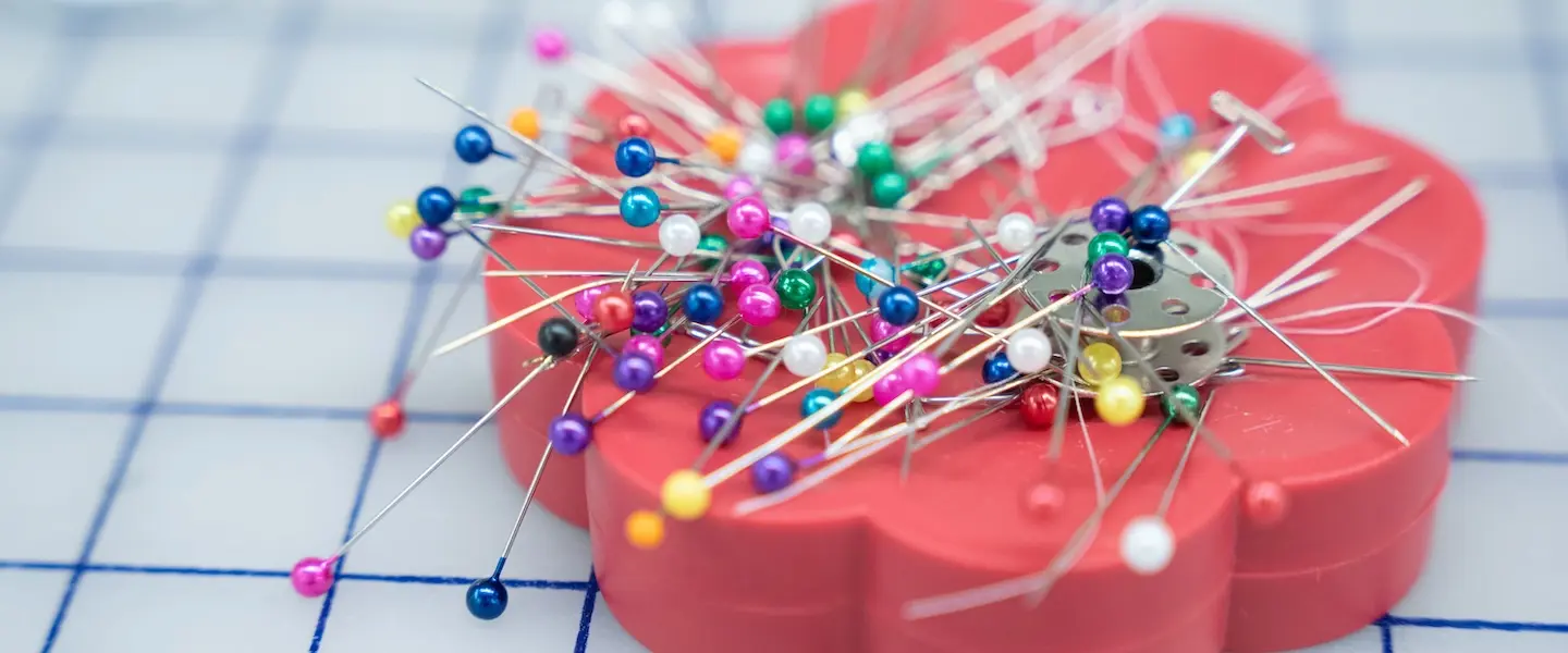 Clothing pins in a cushion