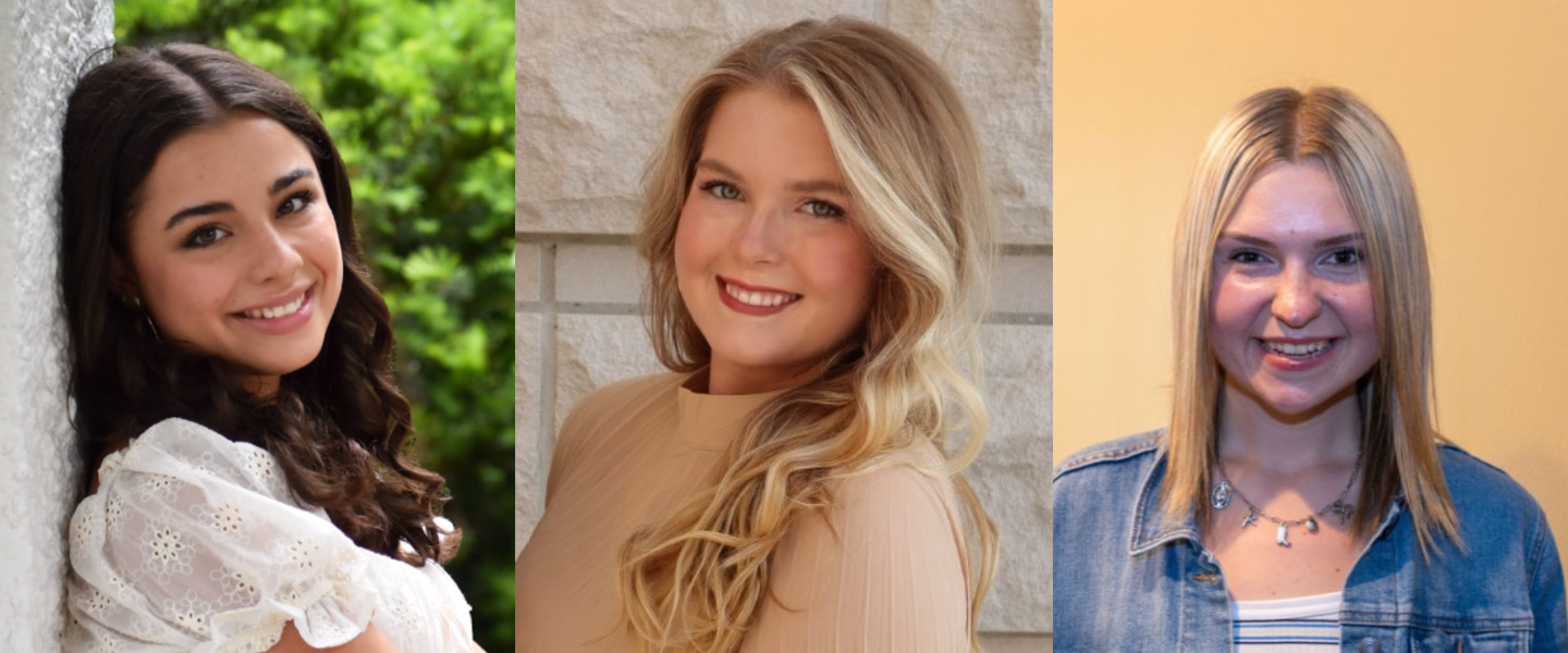 Three Music Business students who are double majoring