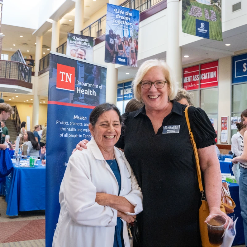 Career social workers advertising their jobs to students