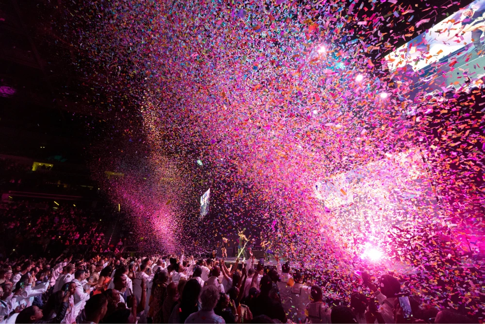 One of Abby's activations, a nighttime concert 