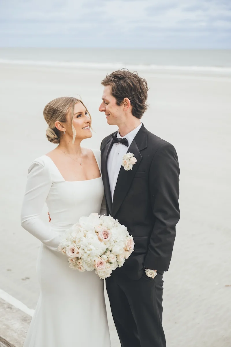 Bing and her husband on their wedding day