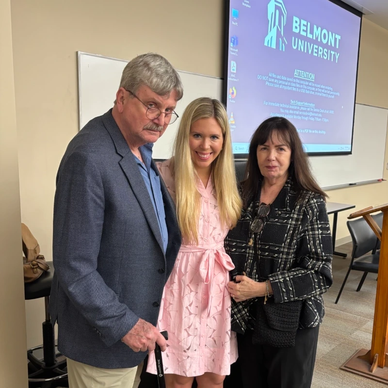 Delaney with Dr. Bagwell and another professor at her dissertation defense