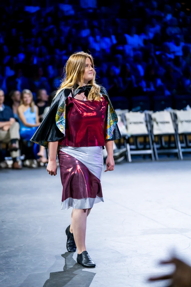 Dancer from Move Inclusive walks in Fashion Show