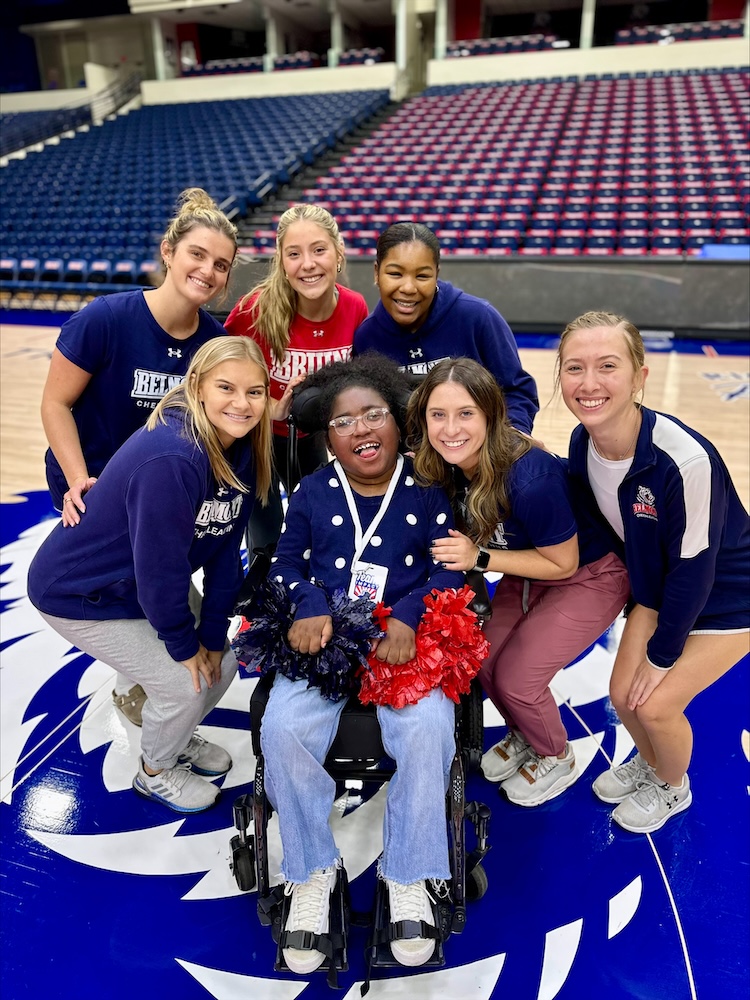 Belmont cheer team with Charlotte