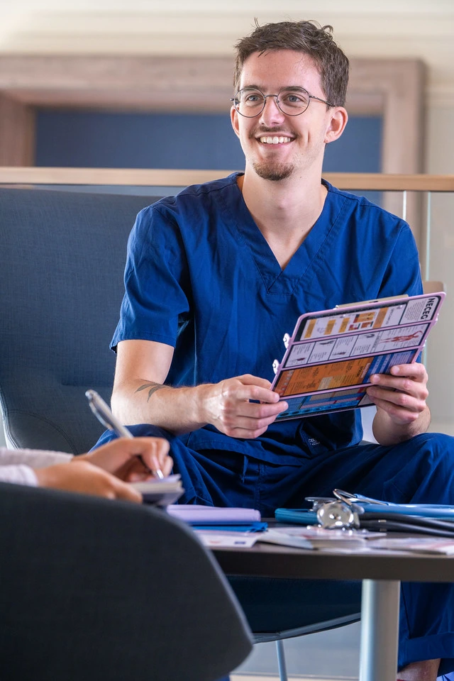Nursing student smiling at camera 