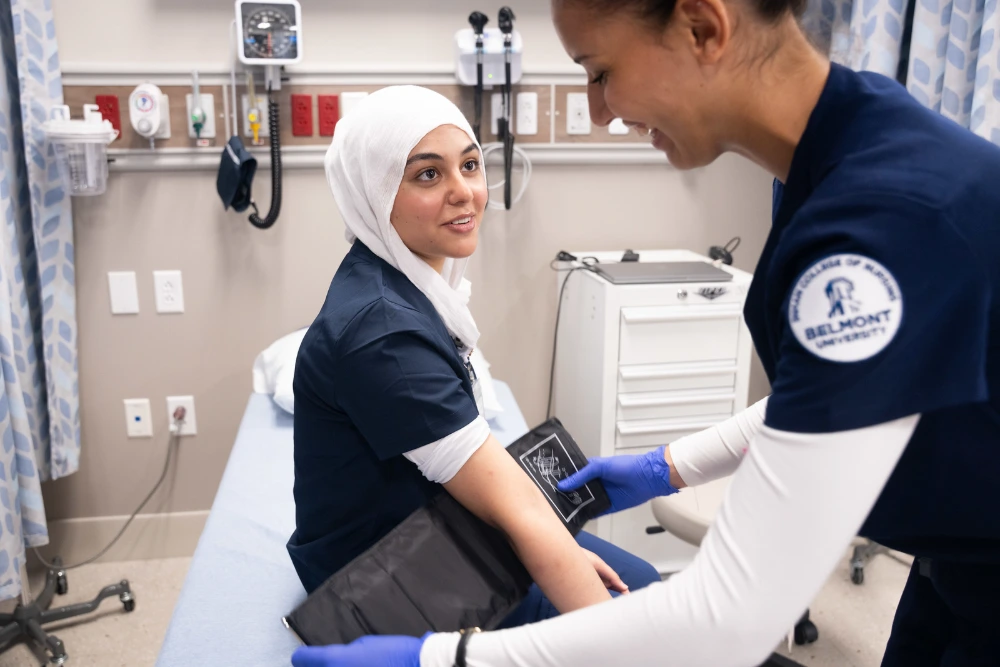 Nurse working with patient