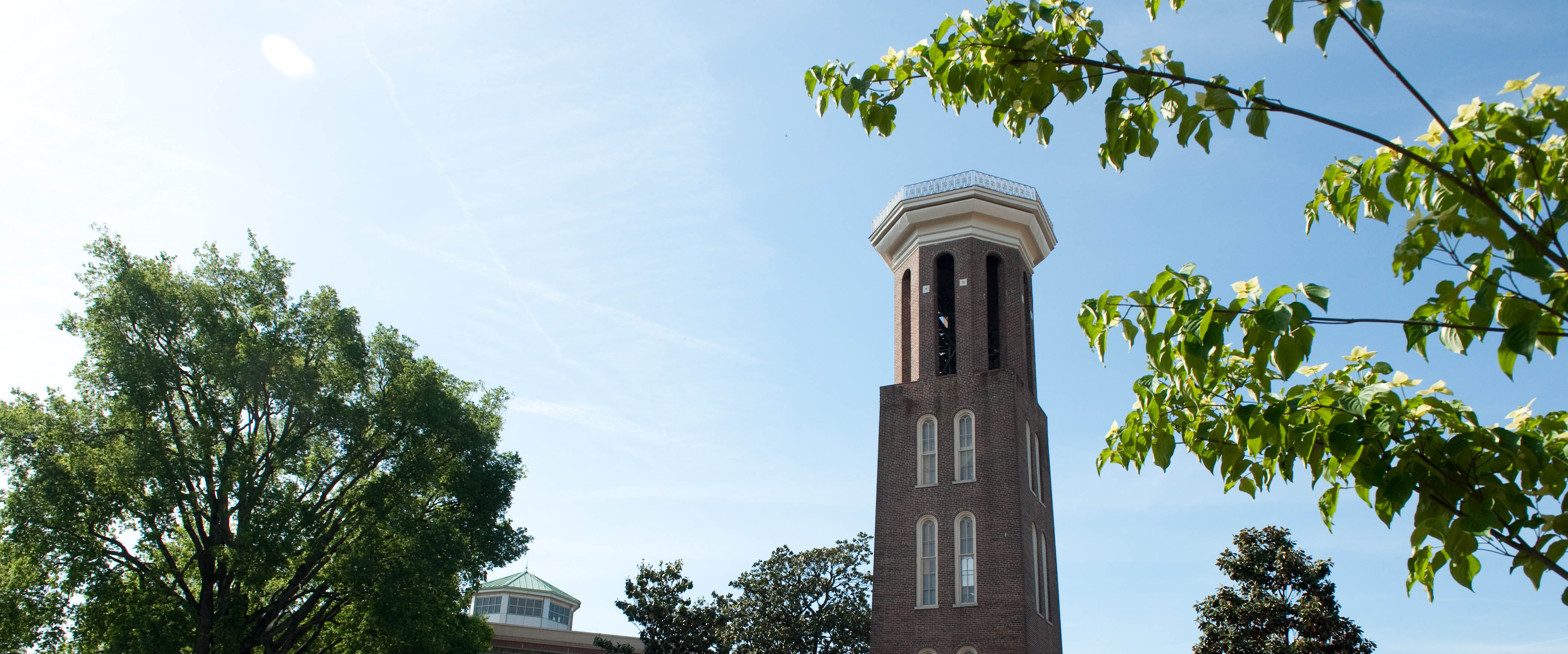 Belmont Bell tower on a sunny day