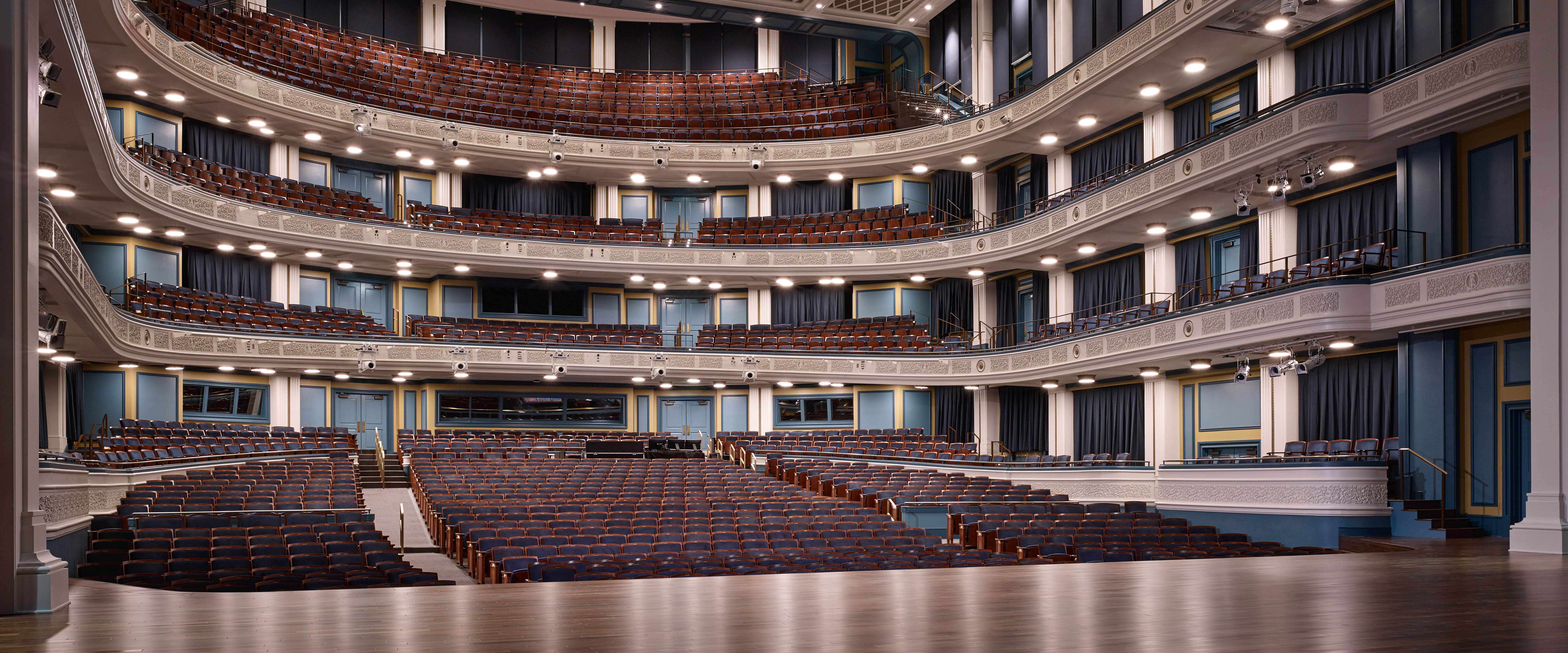 The fisher center empty theatre from the stage