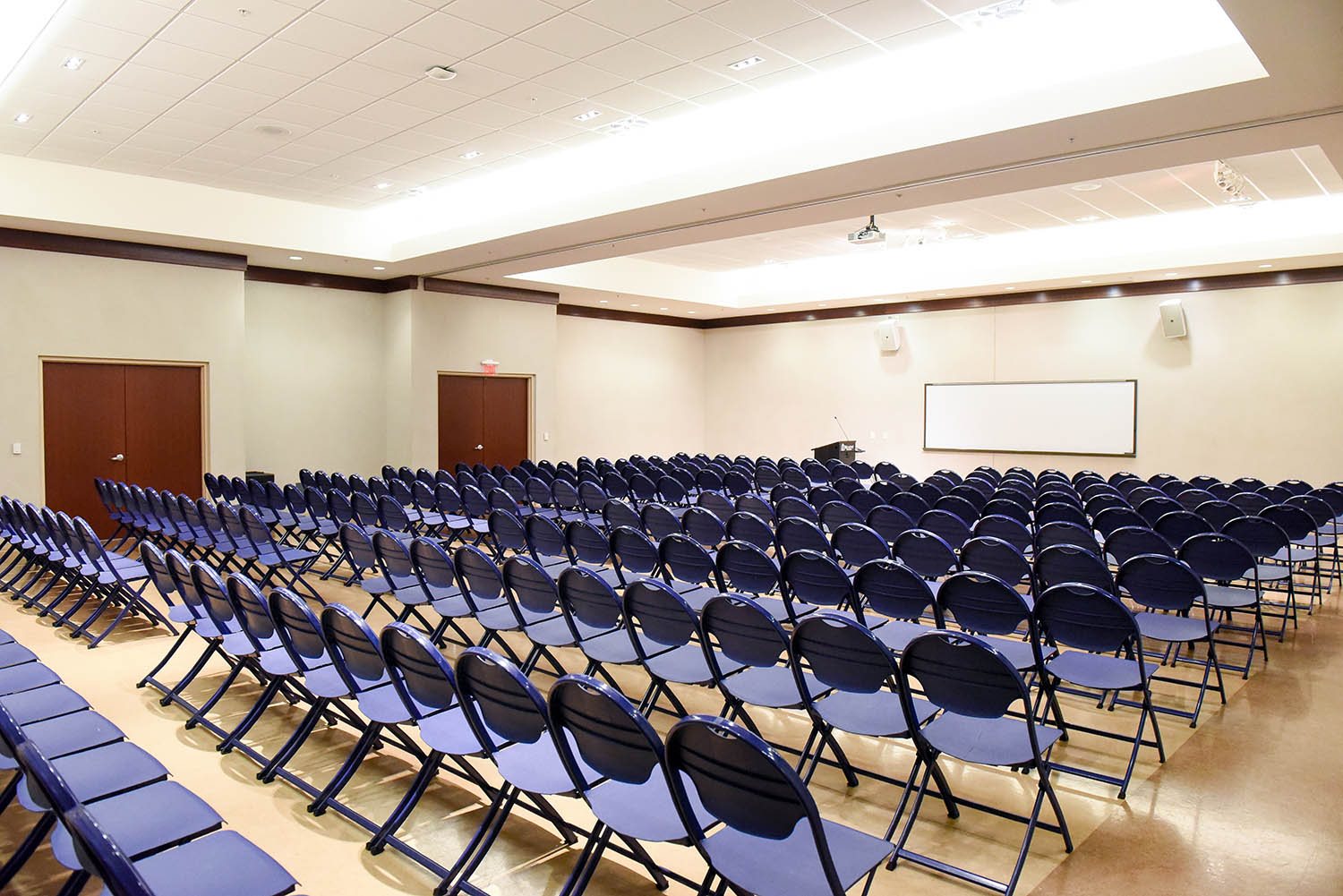 Beaman Conference Room with rows of empty chairs