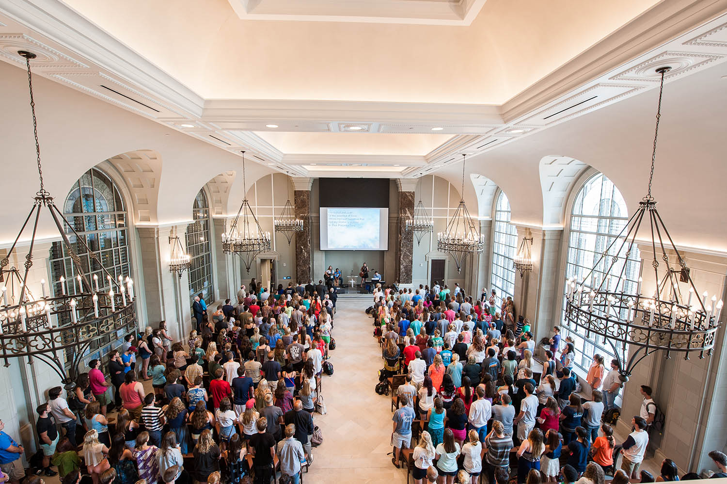 Herbert C Gabhart Chapel full of people during event