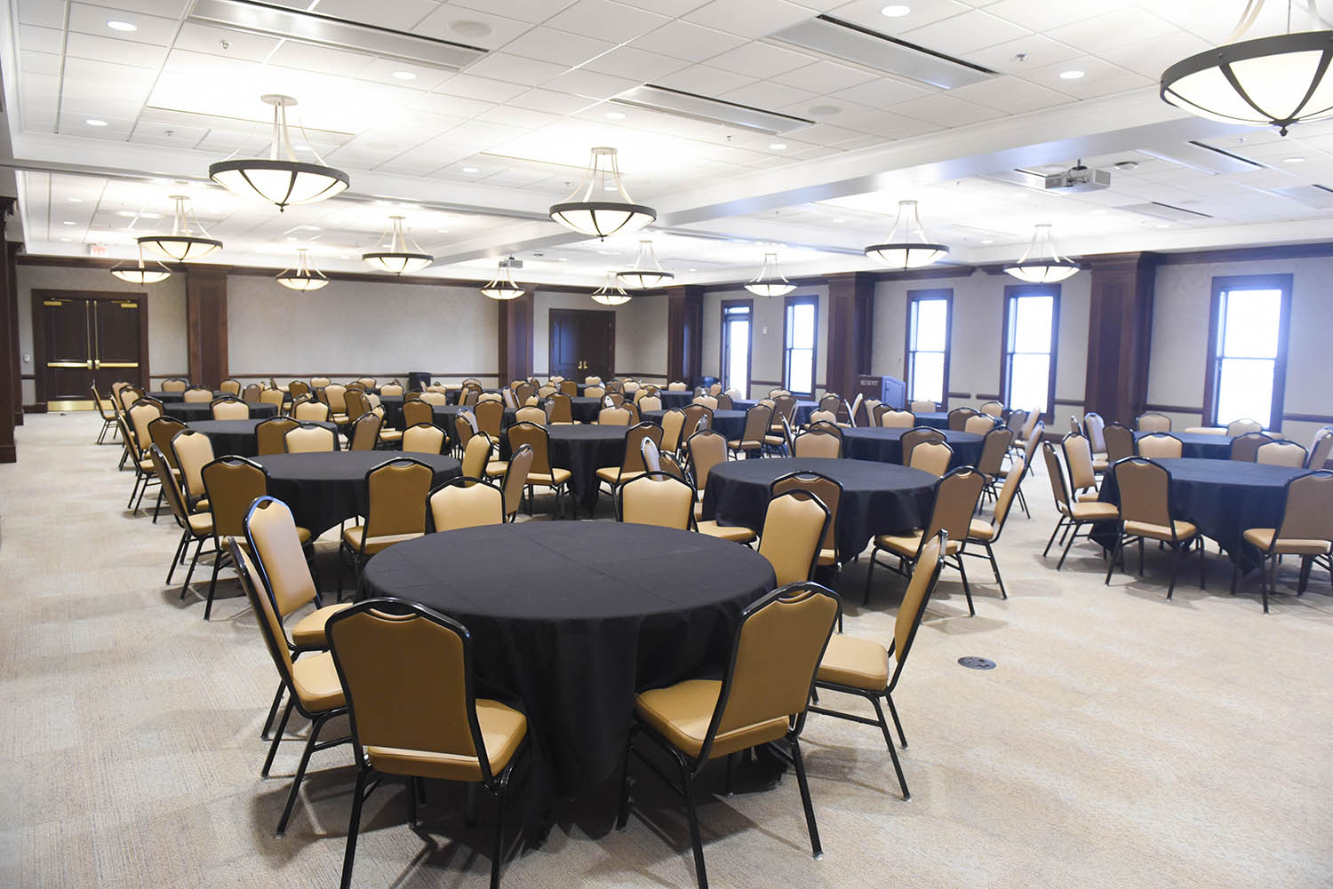 Ayers Academic Center empty conference room with chairs and tables