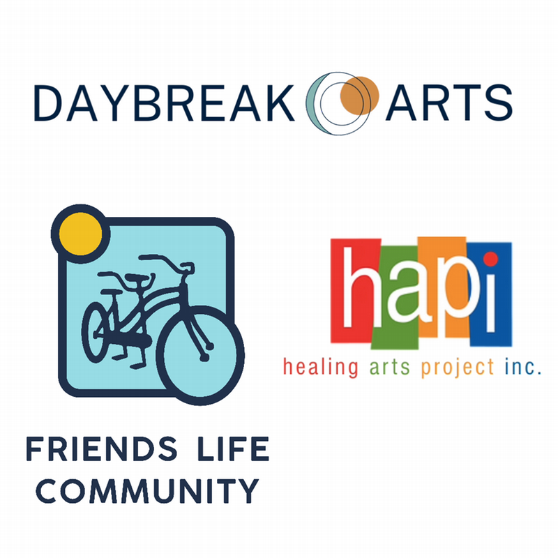 Daybreak Arts, FLC, and HAPI logos